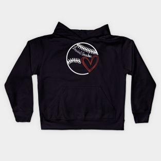 Baseball Grandma Heart Kids Hoodie